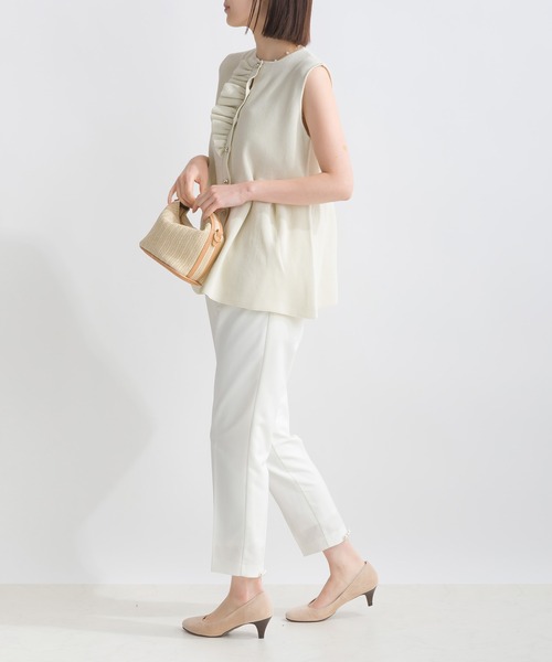 PICCIN（ピッチン）の「【WEB限定】ポリスポンジフロントフリルニットジレ（ベスト・レディース・オフホワイト/ネイビー・M/L）」の9枚目の写真