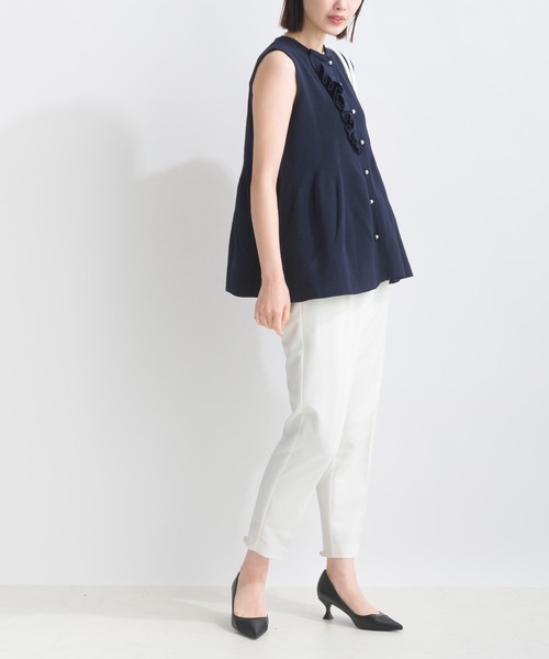 PICCIN（ピッチン）の「【WEB限定】ポリスポンジフロントフリルニットジレ（ベスト・レディース・オフホワイト/ネイビー・M/L）」の16枚目の写真