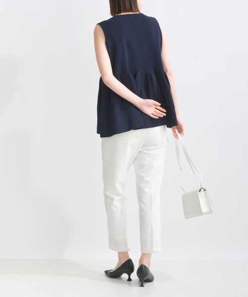 PICCIN（ピッチン）の「【WEB限定】ポリスポンジフロントフリルニットジレ（ベスト・レディース・オフホワイト/ネイビー・M/L）」の17枚目の写真