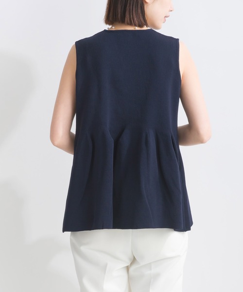 PICCIN（ピッチン）の「【WEB限定】ポリスポンジフロントフリルニットジレ（ベスト・レディース・オフホワイト/ネイビー・M/L）」の13枚目の写真