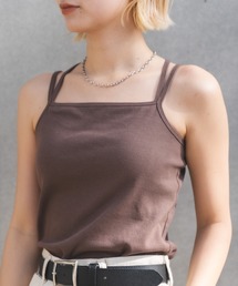 カップ付き2WAYカッティングキャミソール