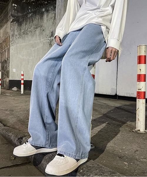 ARCADE（アーケード）の「イージー ルーズストレート デニムパンツ ジーンズ ビンテージウォッシュ -ARCADE Limited Line-（デニムパンツ・メンズ・ライトブルー/ブラック/サックスブルー/ブルー/グレー・M/L/XL）」の4枚目の写真