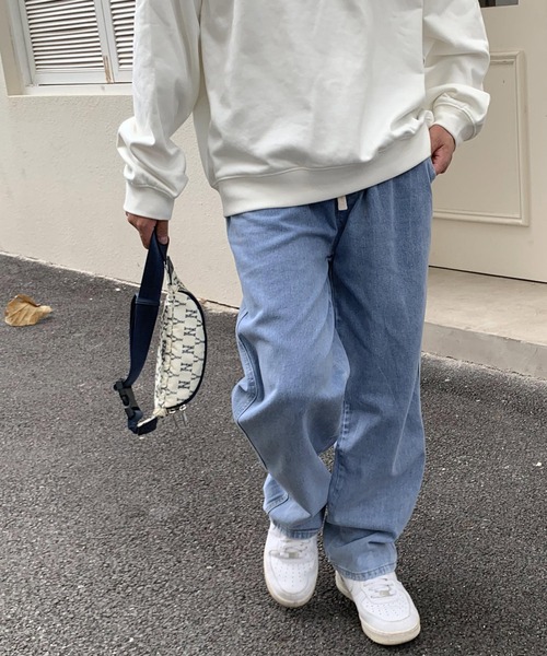 ARCADE（アーケード）の「イージー ルーズストレート デニムパンツ ジーンズ ビンテージウォッシュ -ARCADE Limited Line-（デニムパンツ・メンズ・ライトブルー/ブラック/サックスブルー/ブルー/グレー・M/L/XL）」の21枚目の写真