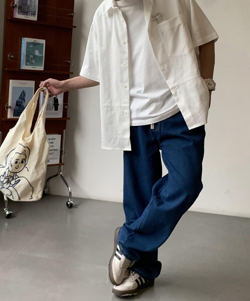 ARCADE（アーケード）の「イージー ルーズストレート デニムパンツ ジーンズ ビンテージウォッシュ -ARCADE Limited Line-（デニムパンツ・メンズ・ライトブルー/ブラック/サックスブルー/ブルー/グレー・M/L/XL）」の14枚目の写真