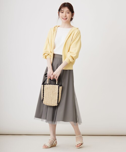 ANY SIS(エニィスィス)の「【接触冷感・UVケア】フロント切替 プルオーバー(ニット/セーター・レディース・ブラック系/ライトグレー系2/スカイブルー系/ダークグリーン系/ライトイエロー系/オレンジ系/ホワイト系2/ホワイト系・2)」の14枚目の写真