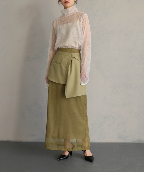 &g'aime(アンジェム)の「【&g’aime】<WEB限定>ライン刺繍シアートップス(シャツ/ブラウス・レディース・ブラック/ホワイト・FREE)」の13枚目の写真