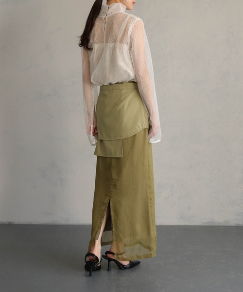 &g'aime(アンジェム)の「【&g’aime】<WEB限定>ライン刺繍シアートップス(シャツ/ブラウス・レディース・ブラック/ホワイト・FREE)」の14枚目の写真