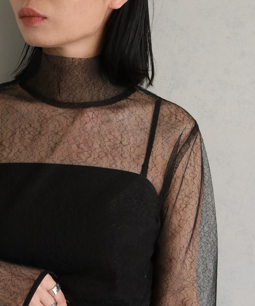 &g'aime(アンジェム)の「【&g’aime】<WEB限定>ライン刺繍シアートップス(シャツ/ブラウス・レディース・ブラック/ホワイト・FREE)」の18枚目の写真
