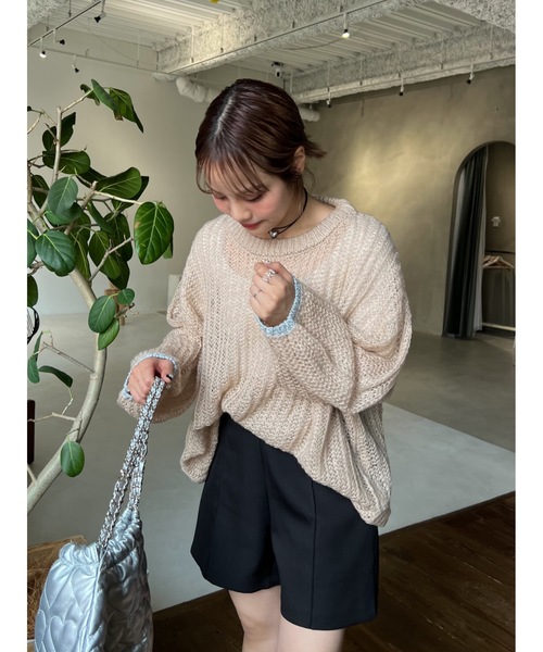 jumelle（ジュメロ）の「loose rame knit（ニット/セーター・レディース・ベージュ/オフホワイト・MEDIUM）」の3枚目の写真