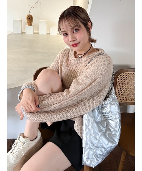 jumelle（ジュメロ）の「loose rame knit（ニット/セーター・レディース・ベージュ/オフホワイト・MEDIUM）」の6枚目の写真