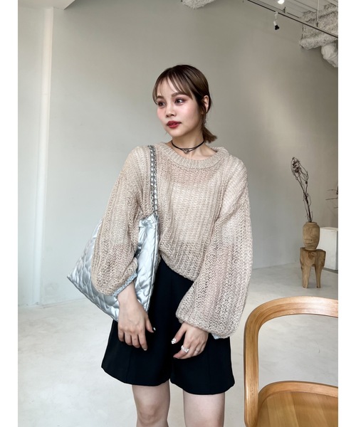jumelle（ジュメロ）の「loose rame knit（ニット/セーター・レディース・ベージュ/オフホワイト・MEDIUM）」の4枚目の写真