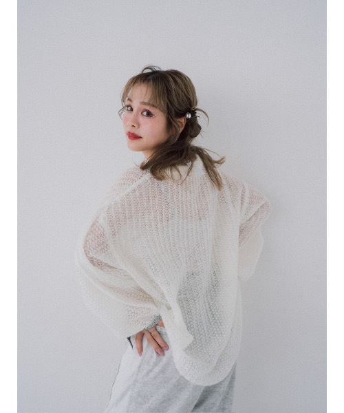 jumelle（ジュメロ）の「loose rame knit（ニット/セーター・レディース・ベージュ/オフホワイト・MEDIUM）」の7枚目の写真