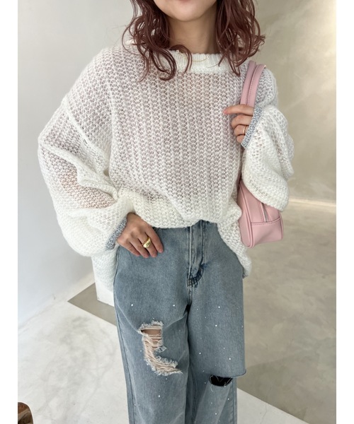 jumelle（ジュメロ）の「loose rame knit（ニット/セーター・レディース・ベージュ/オフホワイト・MEDIUM）」の21枚目の写真