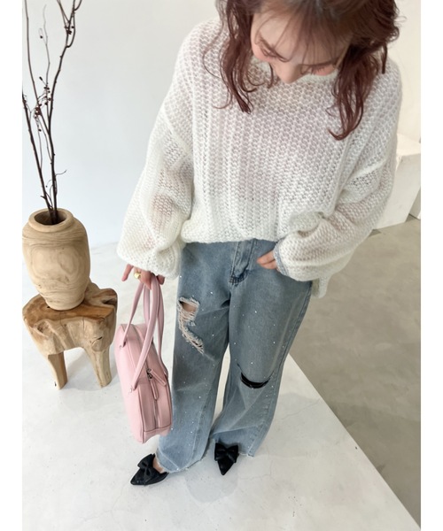 jumelle（ジュメロ）の「loose rame knit（ニット/セーター・レディース・ベージュ/オフホワイト・MEDIUM）」の12枚目の写真