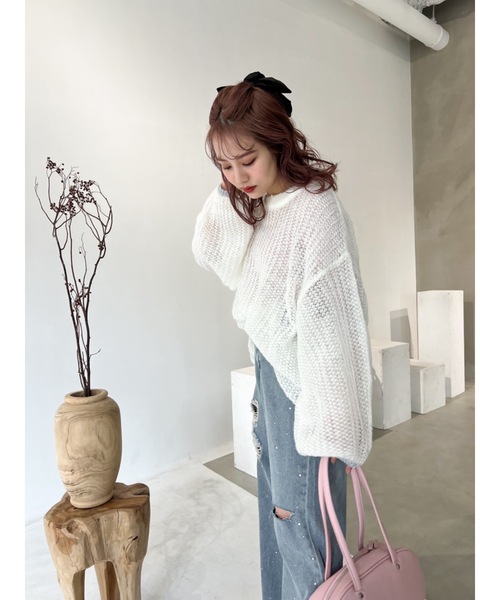 jumelle（ジュメロ）の「loose rame knit（ニット/セーター・レディース・ベージュ/オフホワイト・MEDIUM）」の13枚目の写真
