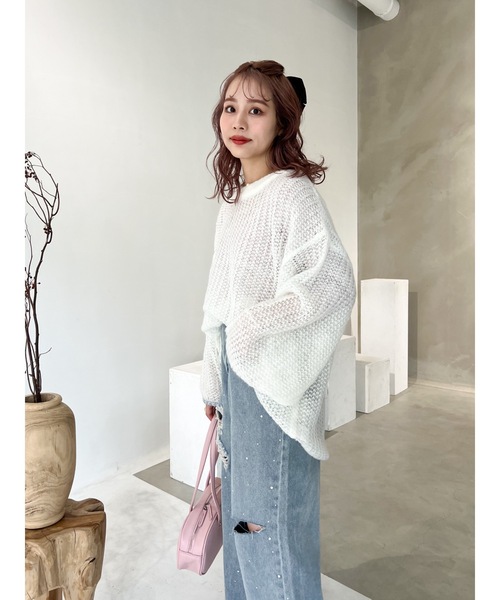 jumelle（ジュメロ）の「loose rame knit（ニット/セーター・レディース・ベージュ/オフホワイト・MEDIUM）」の14枚目の写真