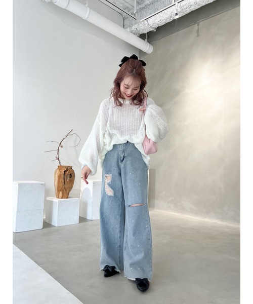 jumelle（ジュメロ）の「loose rame knit（ニット/セーター・レディース・ベージュ/オフホワイト・MEDIUM）」の16枚目の写真