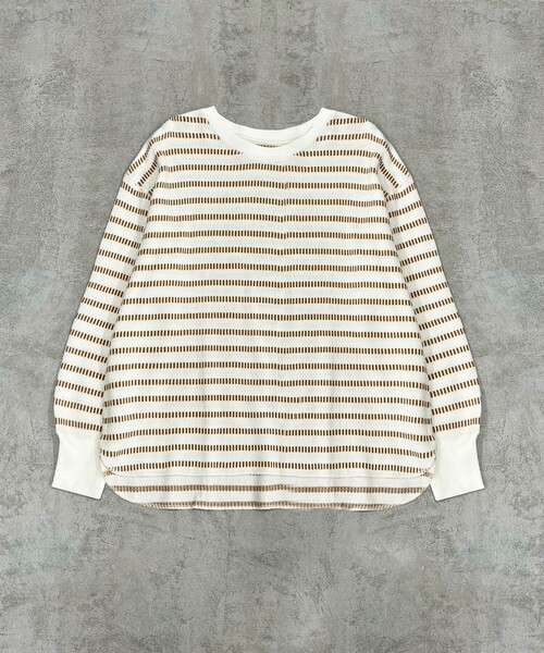 coen（コーエン）の「ピアノボーダーラウンドヘムカットソー（Tシャツ/カットソー・レディース・ブラウン/コバルトブルー/ダークグレー・L/M）」の3枚目の写真