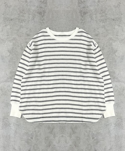 coen（コーエン）の「ピアノボーダーラウンドヘムカットソー（Tシャツ/カットソー・レディース・ブラウン/コバルトブルー/ダークグレー・L/M）」の2枚目の写真