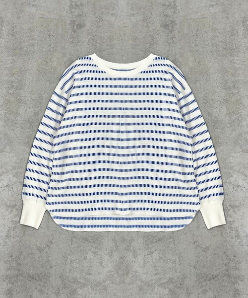 coen（コーエン）の「ピアノボーダーラウンドヘムカットソー（Tシャツ/カットソー・レディース・ブラウン/コバルトブルー/ダークグレー・L/M）」の5枚目の写真