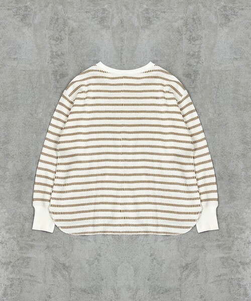 coen（コーエン）の「ピアノボーダーラウンドヘムカットソー（Tシャツ/カットソー・レディース・ブラウン/コバルトブルー/ダークグレー・L/M）」の7枚目の写真