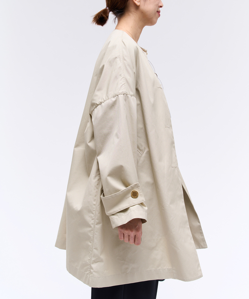 IENA トラディショナルウェザー　MALTON ノーカラーコート MALTON NO COLLAR マールトン ノーカラー｜ネイビー｜ウィメンズ