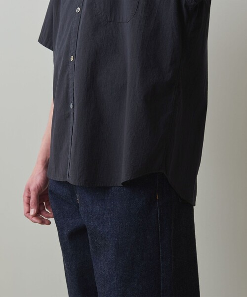 スティーブンアラン　ショートスリーブチェックシャツ　ブラック Steven Alan ショート丈チェックシャツ レディース