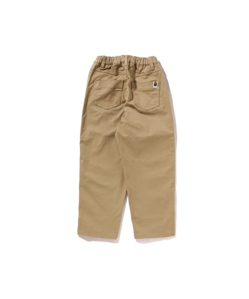 A BATHING APE（アベイシングエイプ）の「BAPE APE HEAD CURVED PANTS（チノパンツ・キッズ・ベージュ/ブラック・130/140/120/100）」の3枚目の写真