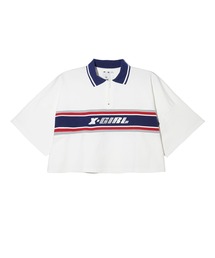 X-girl | STRIPE AND LOGO CROPPED POLO SHIRT(ポロシャツ)