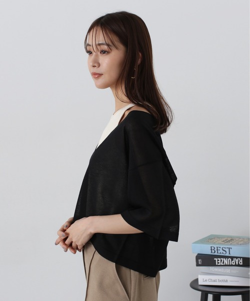 N.（N. Natural Beauty Basic）（エヌエヌナチュラルビューティーベーシック）の「◆アメスリタンク×シアーニットセット（ニット/セーター・レディース・ブルー/ブラック系その他/アイボリー・MEDIUM）」の16枚目の写真