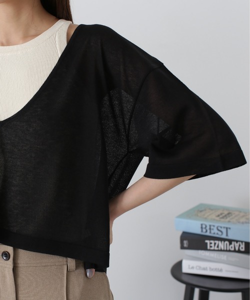 N.（N. Natural Beauty Basic）（エヌエヌナチュラルビューティーベーシック）の「◆アメスリタンク×シアーニットセット（ニット/セーター・レディース・ブルー/ブラック系その他/アイボリー・MEDIUM）」の19枚目の写真