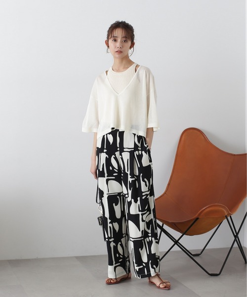 N.（N. Natural Beauty Basic）（エヌエヌナチュラルビューティーベーシック）の「◆アメスリタンク×シアーニットセット（ニット/セーター・レディース・ブルー/ブラック系その他/アイボリー・MEDIUM）」の5枚目の写真