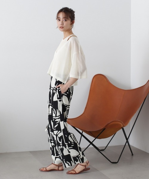 N.（N. Natural Beauty Basic）（エヌエヌナチュラルビューティーベーシック）の「◆アメスリタンク×シアーニットセット（ニット/セーター・レディース・ブルー/ブラック系その他/アイボリー・MEDIUM）」の6枚目の写真