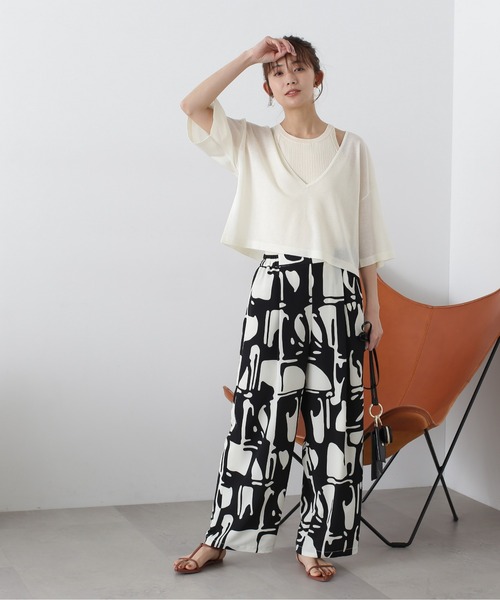 N.（N. Natural Beauty Basic）（エヌエヌナチュラルビューティーベーシック）の「◆アメスリタンク×シアーニットセット（ニット/セーター・レディース・ブルー/ブラック系その他/アイボリー・MEDIUM）」の7枚目の写真