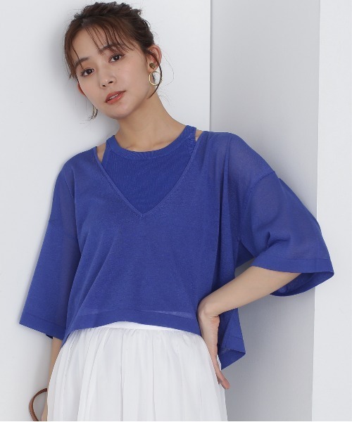 N.（N. Natural Beauty Basic）（エヌエヌナチュラルビューティーベーシック）の「◆アメスリタンク×シアーニットセット（ニット/セーター・レディース・ブルー/ブラック系その他/アイボリー・MEDIUM）」の21枚目の写真