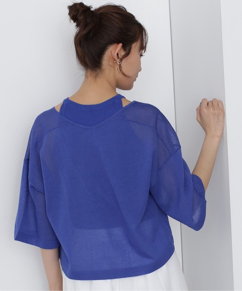 N.（N. Natural Beauty Basic）（エヌエヌナチュラルビューティーベーシック）の「◆アメスリタンク×シアーニットセット（ニット/セーター・レディース・ブルー/ブラック系その他/アイボリー・MEDIUM）」の22枚目の写真