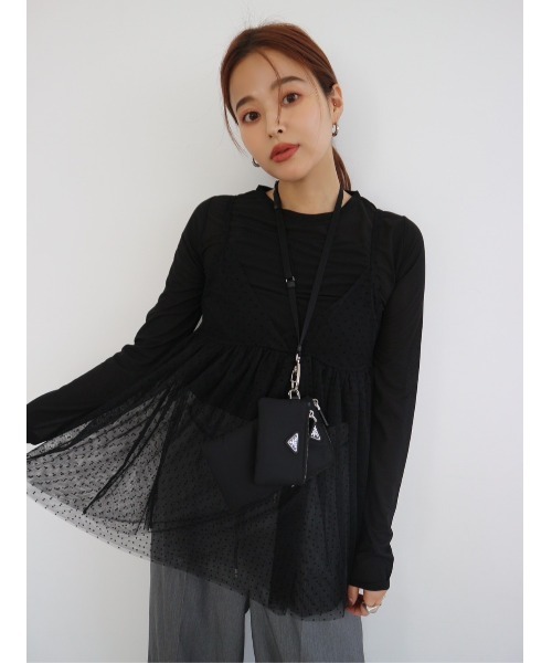 TRUNC（トランクエイティーエイト）の「Tulle &  Pullover SET（Tシャツ/カットソー・レディース・ブラック/アイボリー・FREE）」の3枚目の写真