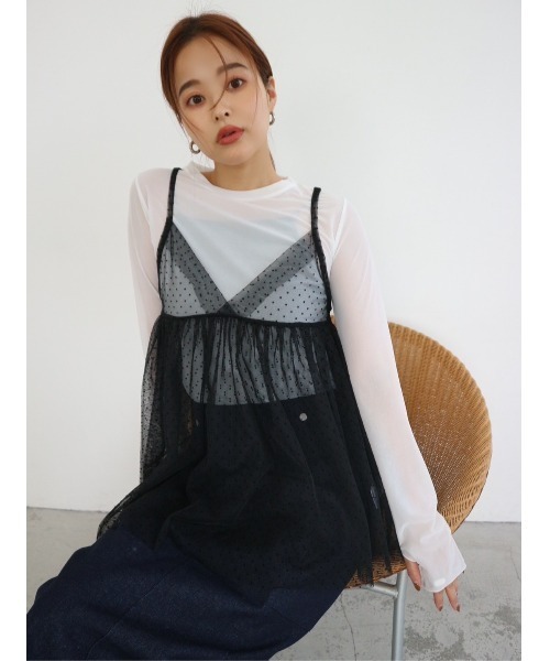 TRUNC（トランクエイティーエイト）の「Tulle &  Pullover SET（Tシャツ/カットソー・レディース・ブラック/アイボリー・FREE）」の11枚目の写真