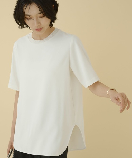 BARNYARDSTORM(バンヤードストーム)の「BARNYARDSTORM / ダブルクロスハーフスリーブプルオーバー【WEB限定カラー】【『BABALOG』チャンネルご紹介アイテム】(Tシャツ/カットソー・レディース・ホワイト/ブラック/ライトブラウン/グレイッシュベージュ/チャコール/ブラウン/オフホワイト/キャメル・S/M)」の12枚目の写真