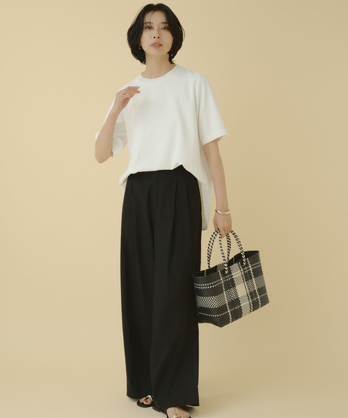 BARNYARDSTORM(バンヤードストーム)の「BARNYARDSTORM / ダブルクロスハーフスリーブプルオーバー【WEB限定カラー】【『BABALOG』チャンネルご紹介アイテム】(Tシャツ/カットソー・レディース・ホワイト/ブラック/ライトブラウン/グレイッシュベージュ/チャコール/ブラウン/オフホワイト/キャメル・S/M)」の14枚目の写真