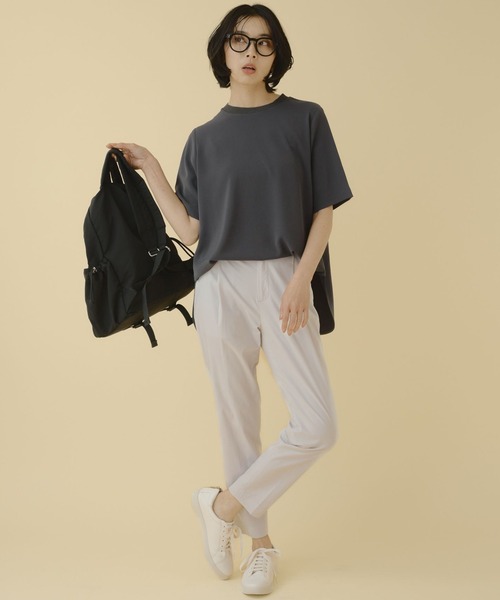 BARNYARDSTORM(バンヤードストーム)の「BARNYARDSTORM / ダブルクロスハーフスリーブプルオーバー【WEB限定カラー】【『BABALOG』チャンネルご紹介アイテム】(Tシャツ/カットソー・レディース・ホワイト/ブラック/ライトブラウン/グレイッシュベージュ/チャコール/ブラウン/オフホワイト/キャメル・S/M)」の11枚目の写真