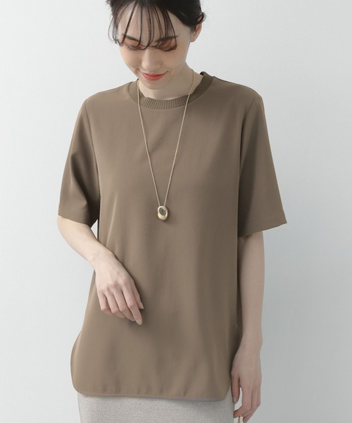 BARNYARDSTORM(バンヤードストーム)の「BARNYARDSTORM / ダブルクロスハーフスリーブプルオーバー【WEB限定カラー】【『BABALOG』チャンネルご紹介アイテム】(Tシャツ/カットソー・レディース・ホワイト/ブラック/ライトブラウン/グレイッシュベージュ/チャコール/ブラウン/オフホワイト/キャメル・S/M)」の19枚目の写真