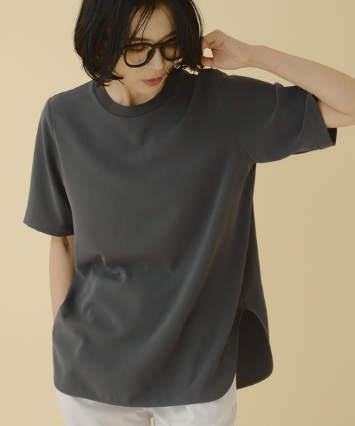 BARNYARDSTORM(バンヤードストーム)の「BARNYARDSTORM / ダブルクロスハーフスリーブプルオーバー【WEB限定カラー】【『BABALOG』チャンネルご紹介アイテム】(Tシャツ/カットソー・レディース・ホワイト/ブラック/ライトブラウン/グレイッシュベージュ/チャコール/ブラウン/オフホワイト/キャメル・S/M)」の9枚目の写真