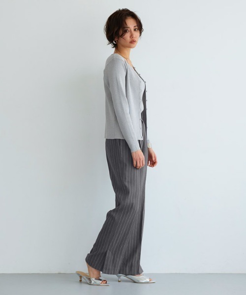 RASW（ラス）の「[RASW]リネン混ストライプストレートパンツ（その他パンツ・レディース・グレイッシュベージュ/チャコール・S/M/L）」の5枚目の写真