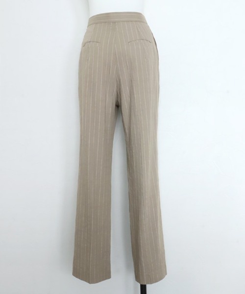 RASW（ラス）の「[RASW]リネン混ストライプストレートパンツ（その他パンツ・レディース・グレイッシュベージュ/チャコール・S/M/L）」の15枚目の写真