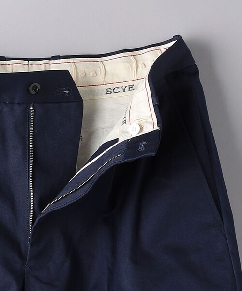 SCYE BASICS(サイベーシックス)の「<SCYE BASICS> Cotton Tapered Pleated Trousers/コットン テーパード プリーツ トラウザーズ(チノパンツ・メンズ・ベージュ/ネイビー・36/38/40)」の13枚目の写真