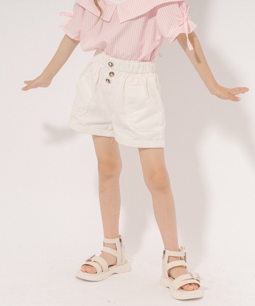 【新品】ブラウス×ショートパンツセット ワンタック ショートパンツ ( セットアップ可 )