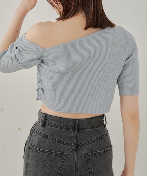 Chico(チコ)の「5分袖ワンショルラメニット(ニット/セーター・レディース・ホワイト/ブラック/ライトベージュ/ブルー・FREE)」の17枚目の写真