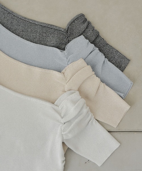 Chico(チコ)の「5分袖ワンショルラメニット(ニット/セーター・レディース・ホワイト/ブラック/ライトベージュ/ブルー・FREE)」の11枚目の写真