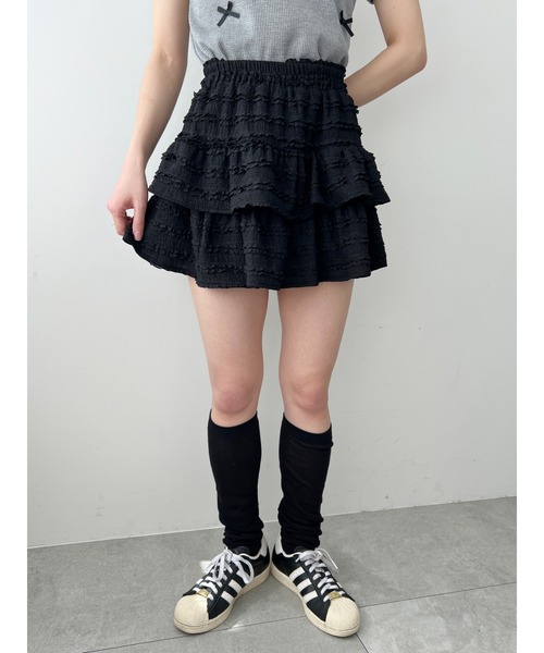 PHILLY（フィリー）の「【PHILLY】フリルティアードミニスカート（スカート・レディース・ブラック/ホワイト・FREE）」の14枚目の写真